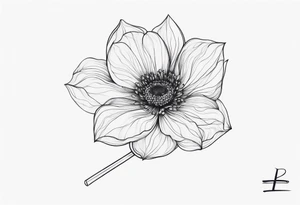 Xray flower with stem spelling out Ryan tattoo idea
