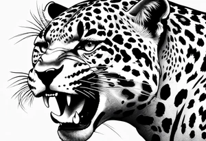 patch writhing jaguar, top side view, running, full jaguar body tattoo idea