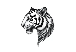 cyrillic russian + Macedonian tiger on the side of my left neck tattoo idea