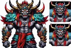 Cyber oni tattoo idea