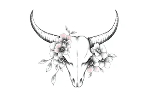 Just bull horns 
with flowers tattoo idea