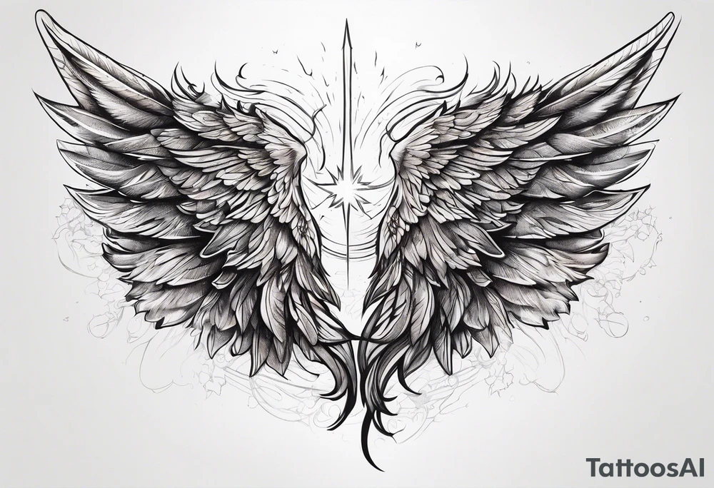 Wings lightning tattoo idea