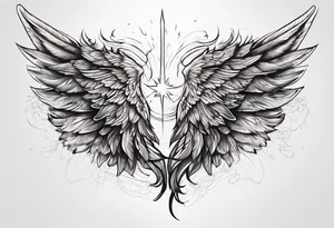 Wings lightning tattoo idea