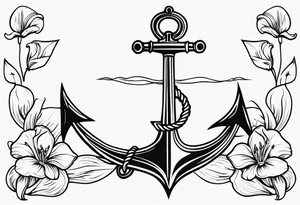 anchor medieval lilly tattoo idea