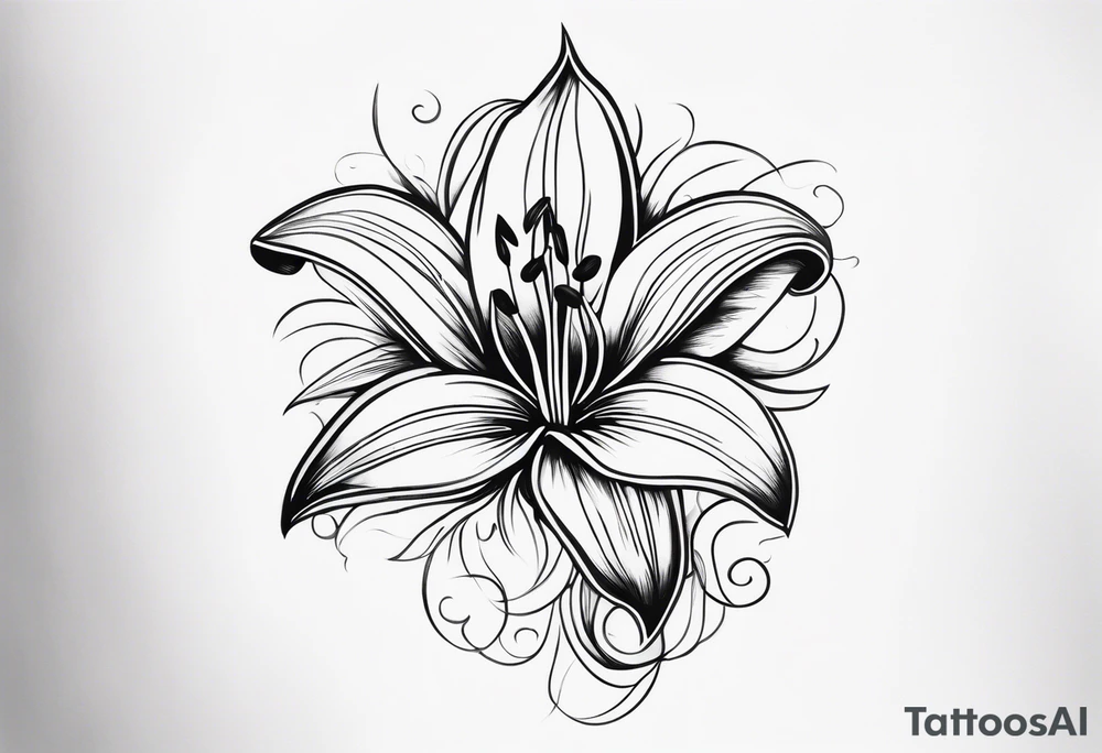 Québec's symbol lily flower tattoo idea