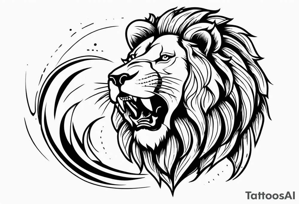 Lion roaring tattoo idea