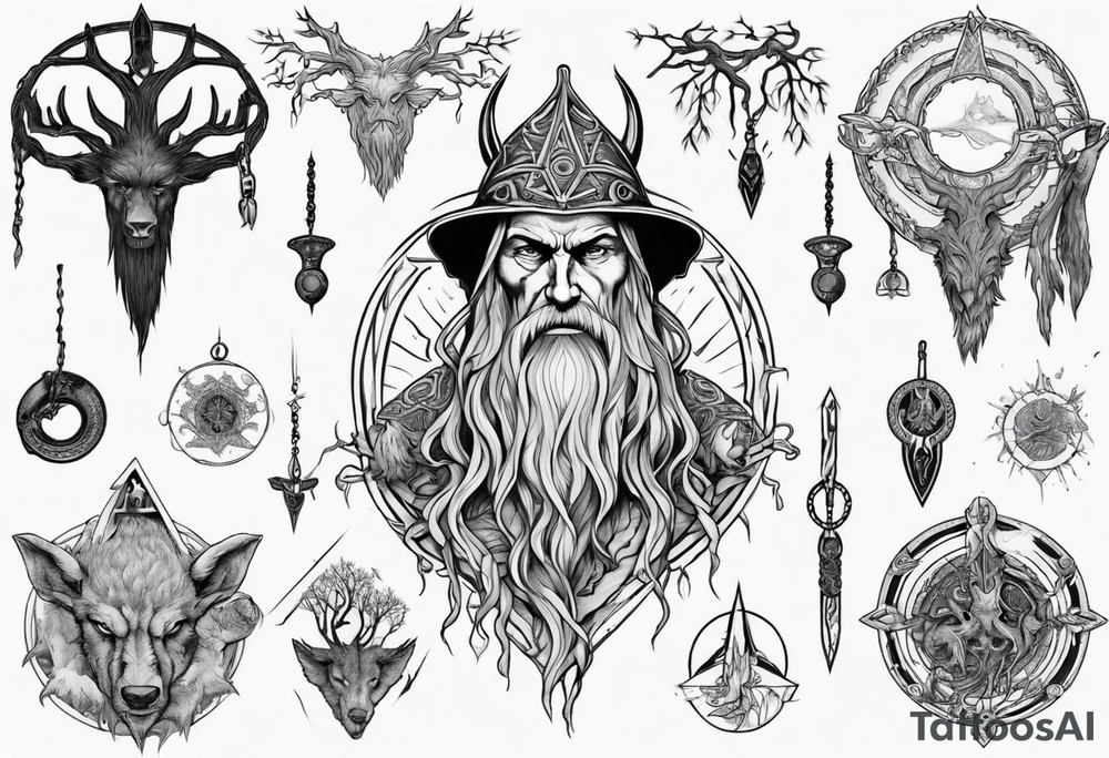 odin hanging on yggdrasil tattoo idea