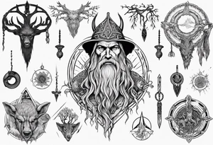 odin hanging on yggdrasil tattoo idea