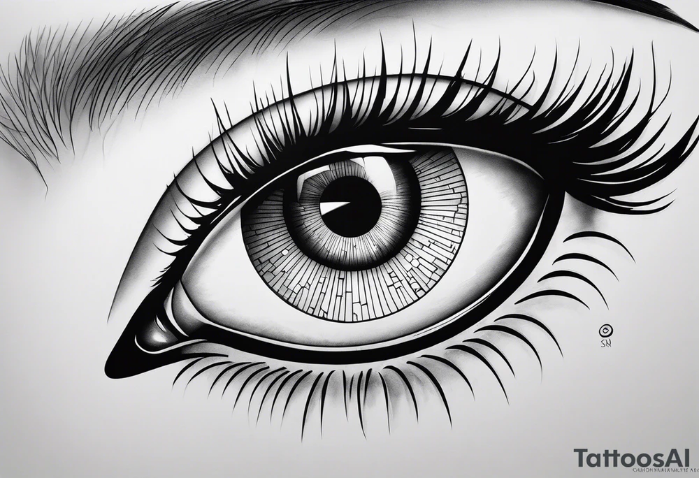 A realistic eye made from the Fibonacci Sequence. Amazing attention of detail can be seen by the fine lines and accurate shading. tattoo idea