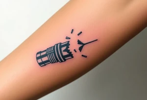 Light saber broken hilt showing pieces tattoo idea