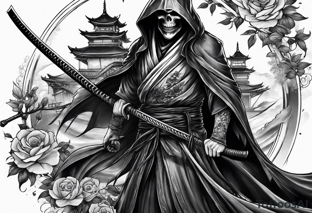 Katana and grim reaper tattoo idea