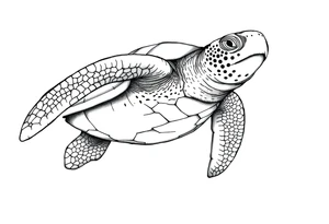 Majestic Sea turtle in the ocean tattoo idea