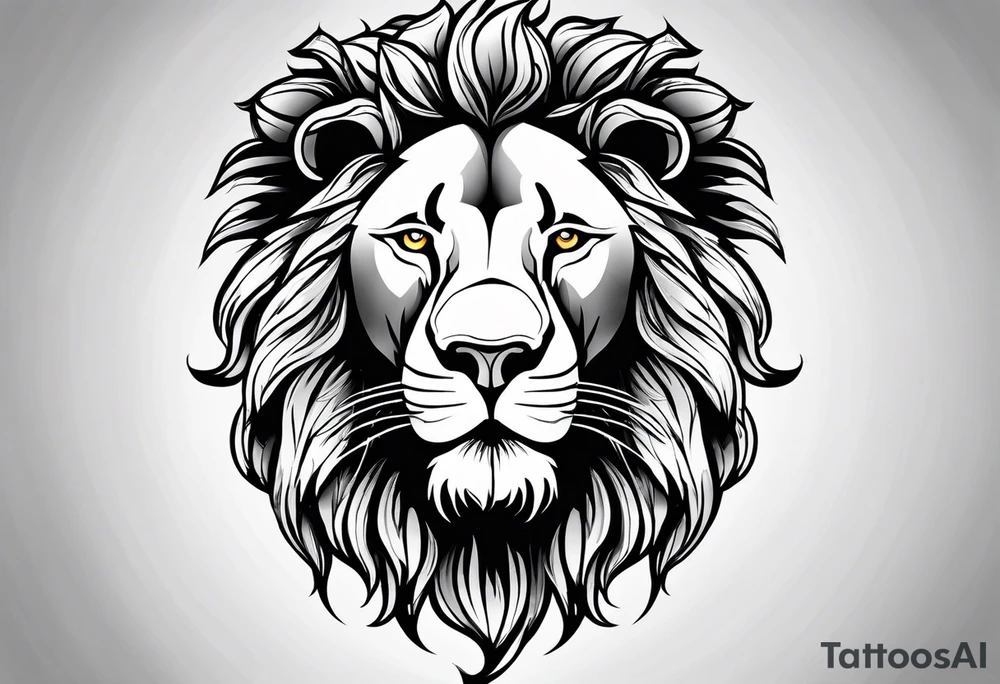 lion face tattoo idea
