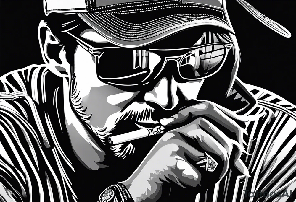 Tom Brady smoking cigarette tattoo idea