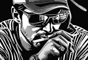 Tom Brady smoking cigarette tattoo idea