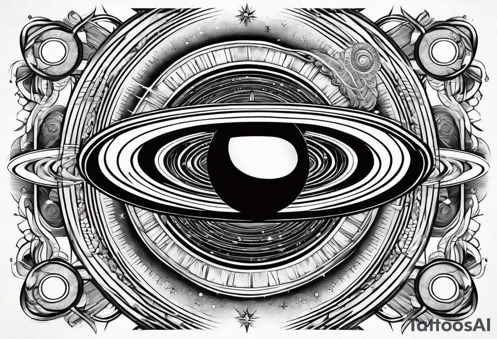 Saturn with the rings made of infinity symbols tattoo idea