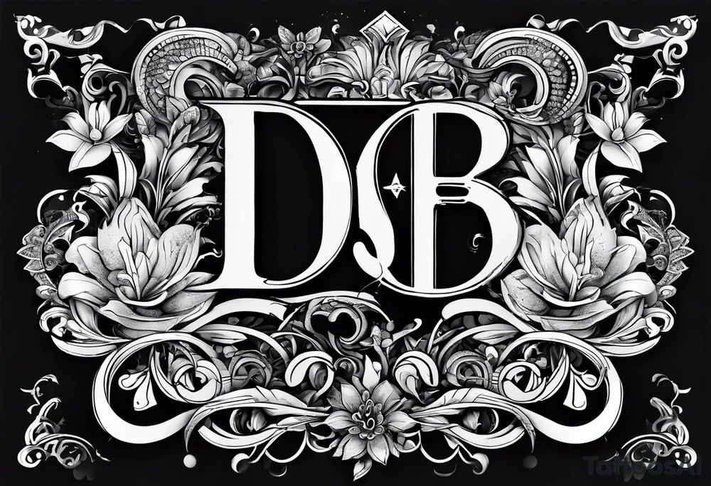 Cool image of initials “Dgb 3” tattoo idea