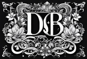 Cool image of initials “Dgb 3” tattoo idea