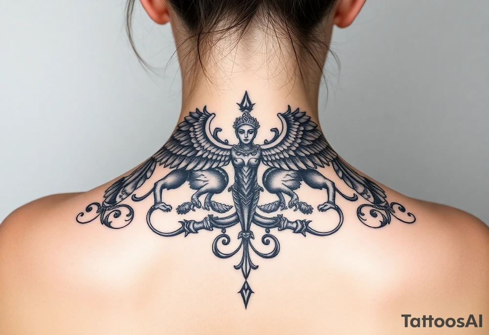 intricate anunnaki tattoo idea