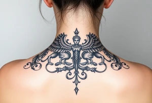 intricate anunnaki tattoo idea
