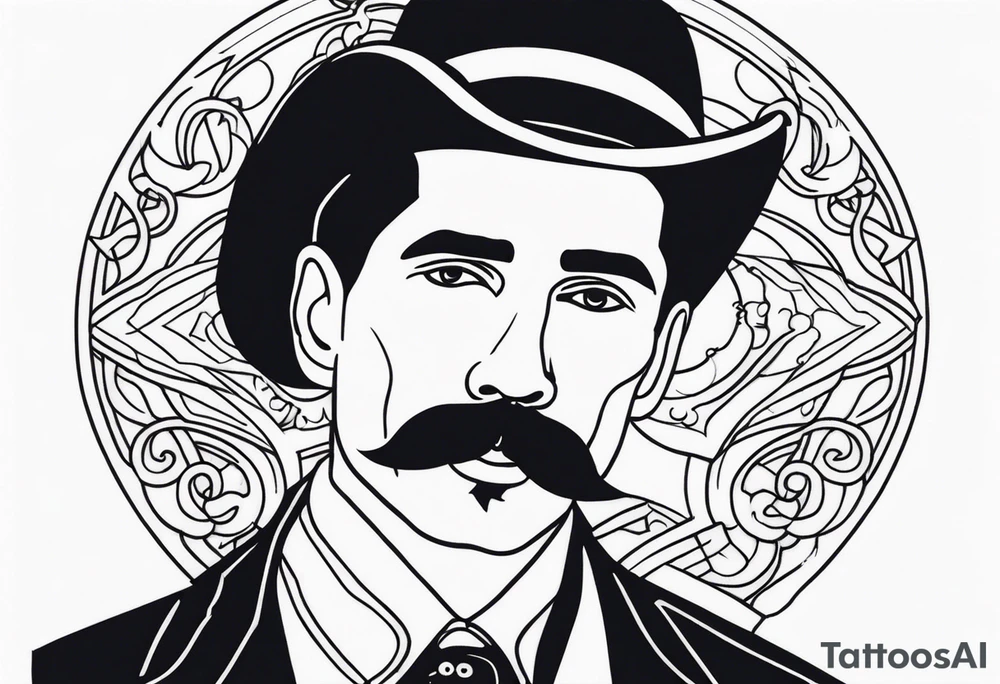 traditional tattoo of man with mustash tattoo idea