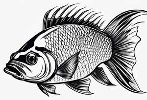 Swimming fish that is curved tattoo idea