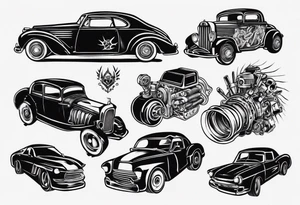 car engine tattoo idea