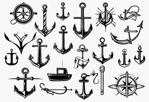 cool hooks/anchors that mix with my name finn tattoo idea