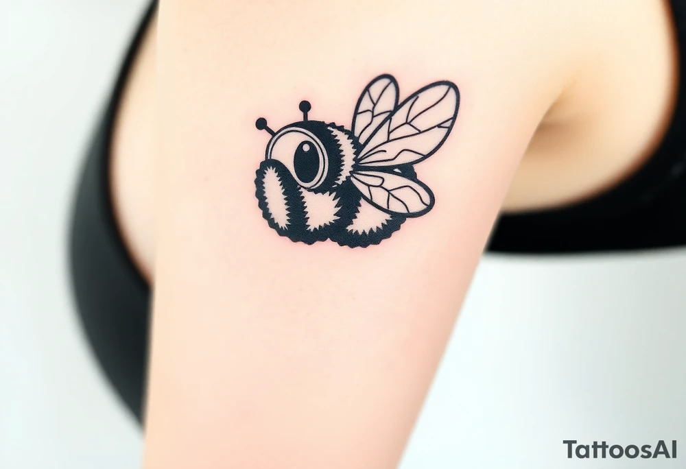 pilot bumble bee flying a jet plane tattoo idea