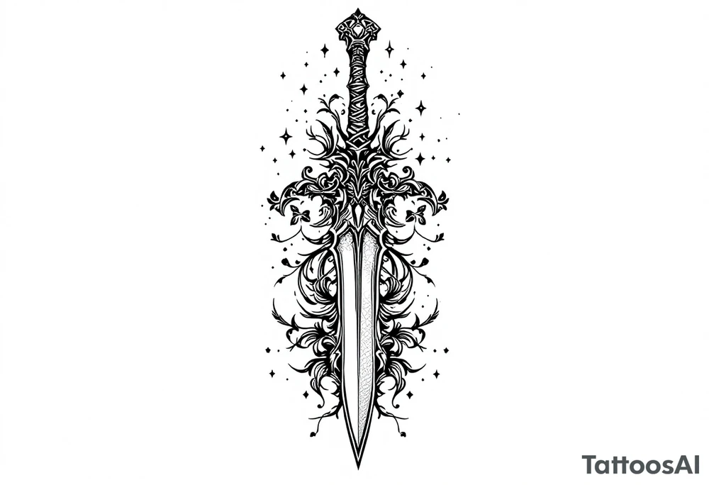 Beautiful sword tattoo idea