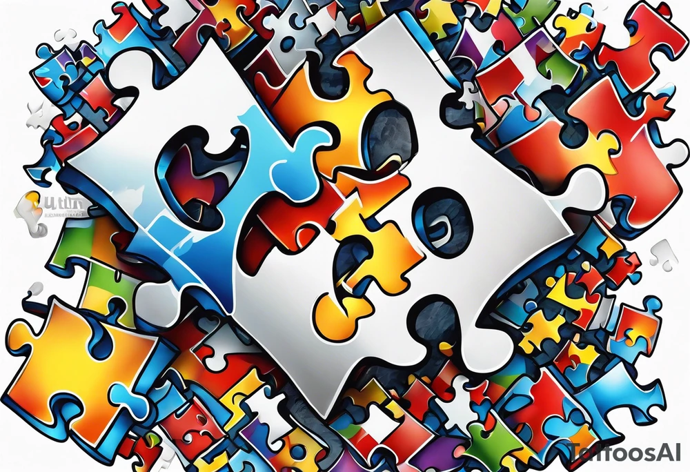 Autism puzzle piece tattoo idea