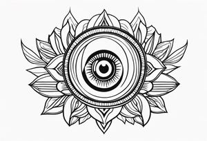 Oeil de ra et fleur tattoo idea