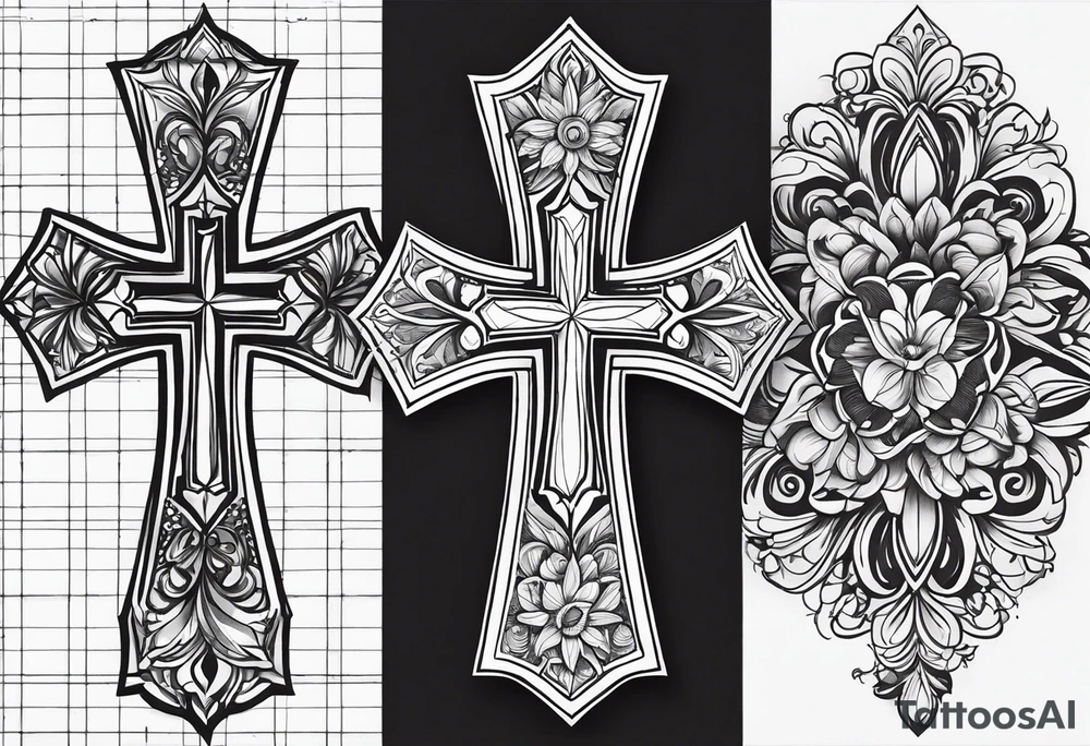 Make a beautiful tattoo with a cross for cross for my mother who died in 2008 and a beautiful resemblance for my daughter who was born in 2017 tattoo idea