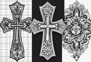 Make a beautiful tattoo with a cross for cross for my mother who died in 2008 and a beautiful resemblance for my daughter who was born in 2017 tattoo idea