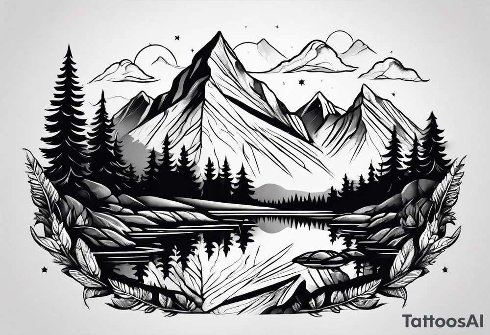 simple hiking mountains tattoo idea