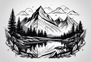 simple hiking mountains tattoo idea