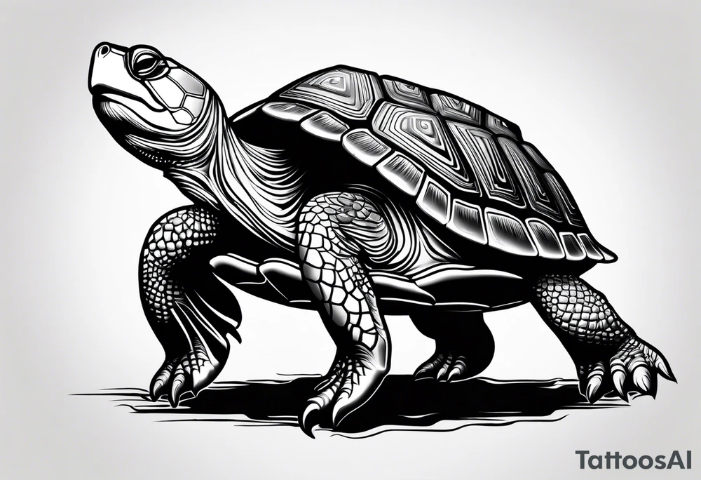 funny turtle tattoo idea