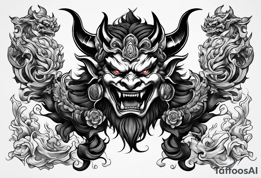 Oni demon tattoo idea