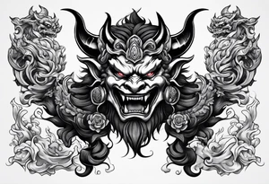 Oni demon tattoo idea