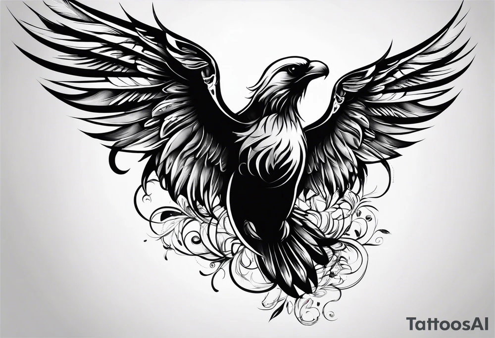 Baby’s hand print and wings tattoo idea