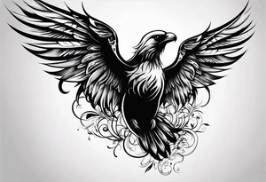 Baby’s hand print and wings tattoo idea