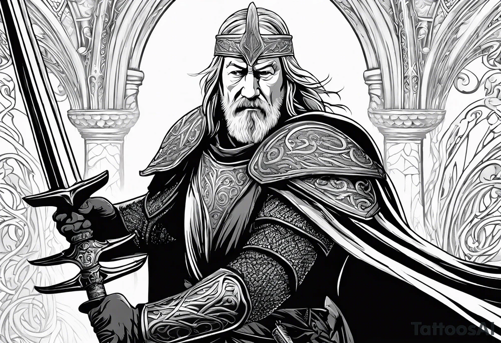 Lord of the Rings
King Theoden
forth Erolingas charge
Sword raised tattoo idea Lord of the Rings
King Theoden
forth Erolingas charge
Sword raised tattoo idea