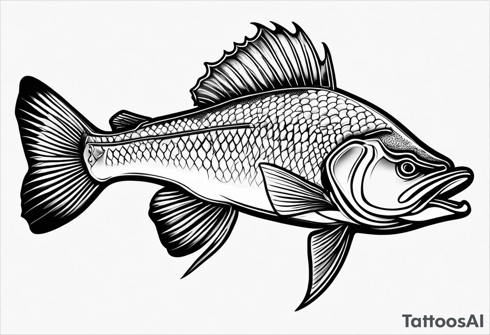 outline walleye simple small no scales tattoo idea