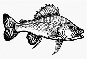 outline walleye simple small no scales tattoo idea