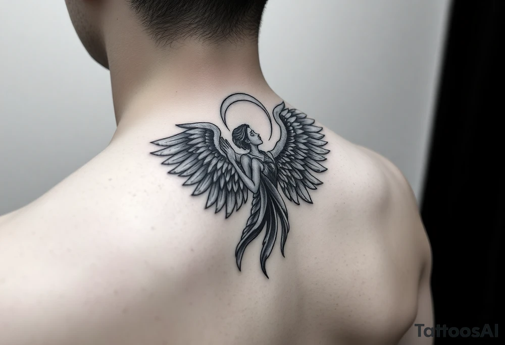 guardian angel women tattoo idea