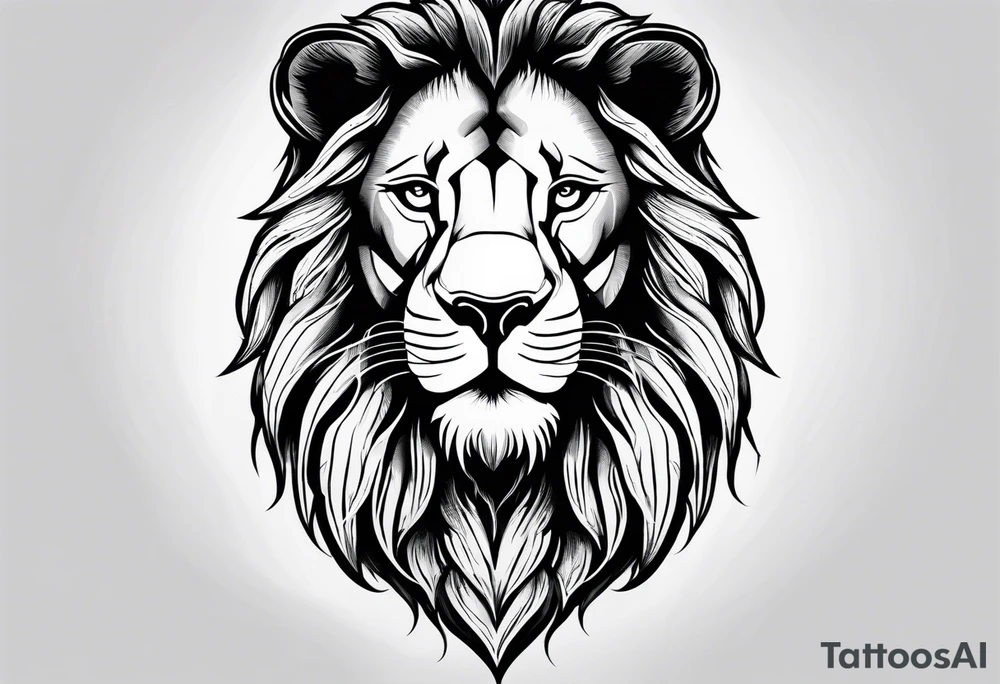 A lion holding a head tattoo idea
