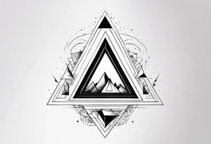 multiple small triangle portals to fantasy world, forearm tattoo tattoo idea