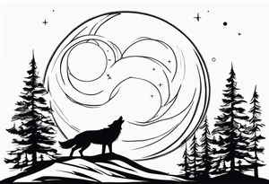 Wolf Howling at the Moon tattoo idea
