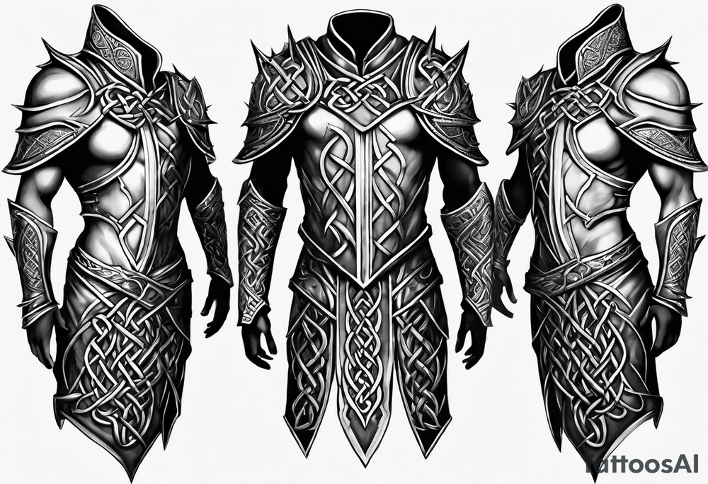 full torso celtic armor thorns tattoo idea