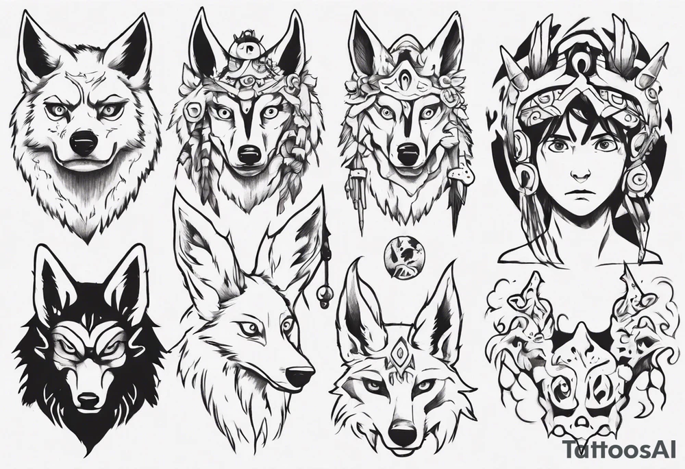 Princess mononoke tattoo idea